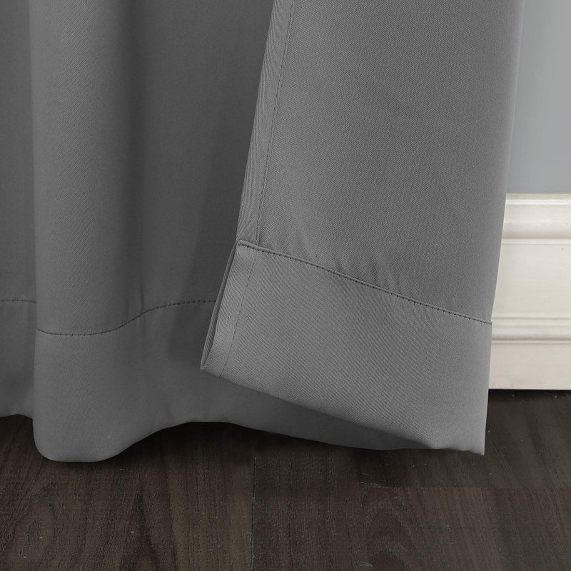 Sun Zero Easton Energy Saving Blackout Tab Top Curtain Panel, 40" x 84", Gray - Image 3